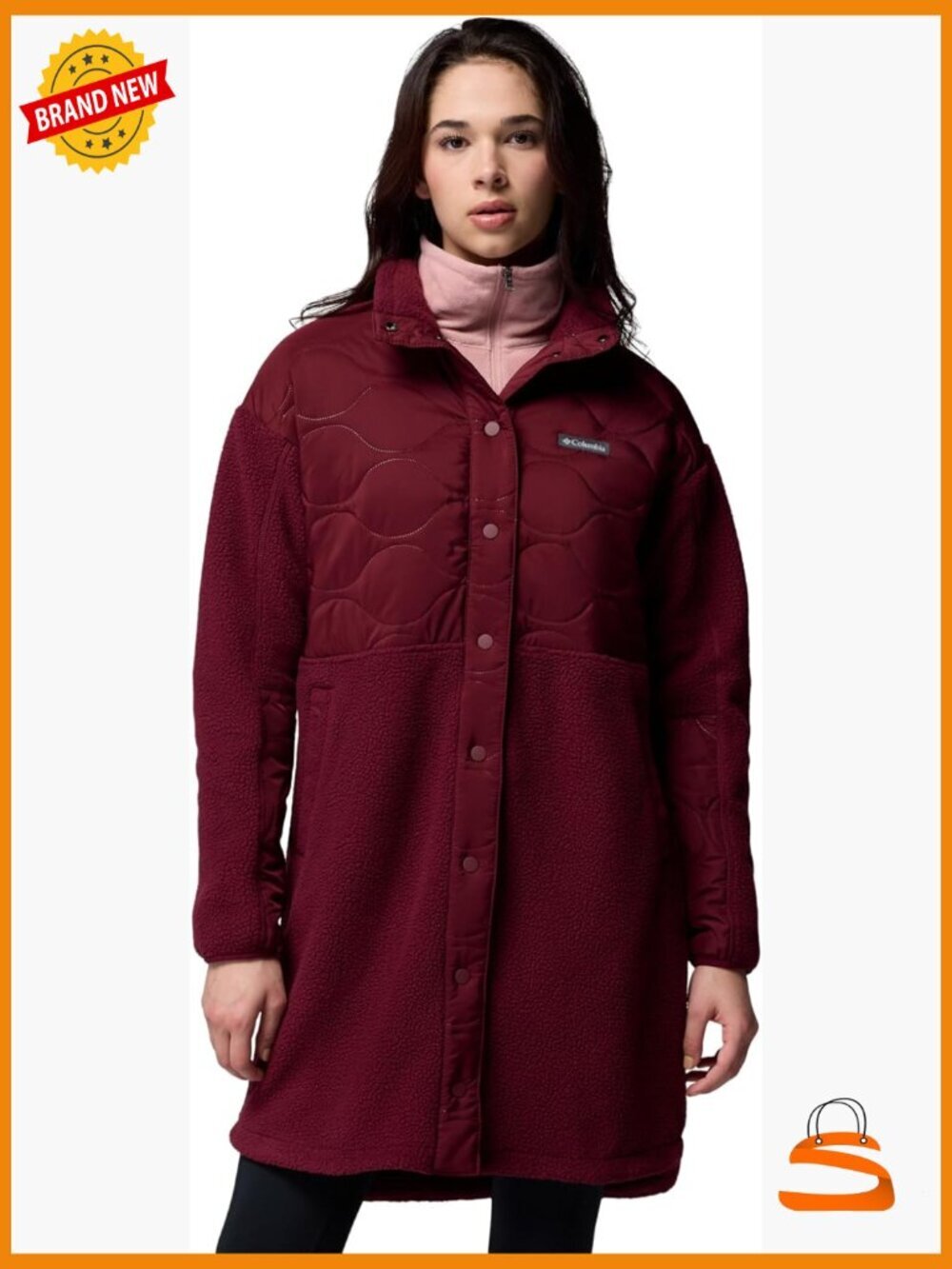 Cozy Sherpa Fleece Jacket Snap Front Long Sleeve